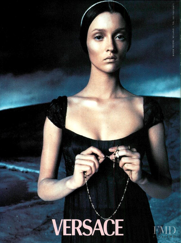 Audrey Marnay featured in  the Versace advertisement for Autumn/Winter 1989