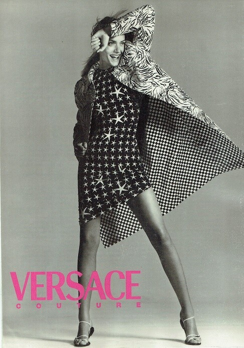 Amber Valletta featured in  the Versace advertisement for Spring/Summer 1996