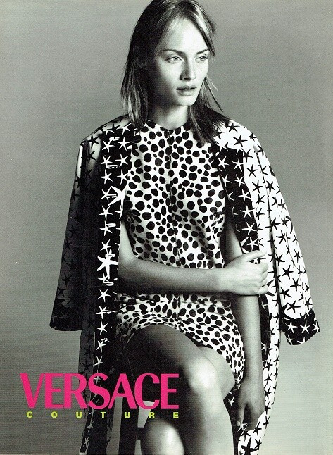 Amber Valletta featured in  the Versace advertisement for Spring/Summer 1996
