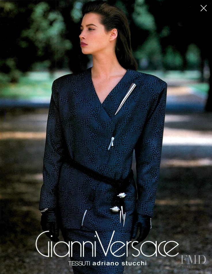 Christy Turlington featured in  the Versace advertisement for Autumn/Winter 1986