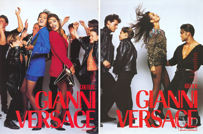 Talisa Soto featured in  the Gianni Versace Couture advertisement for Autumn/Winter 1989