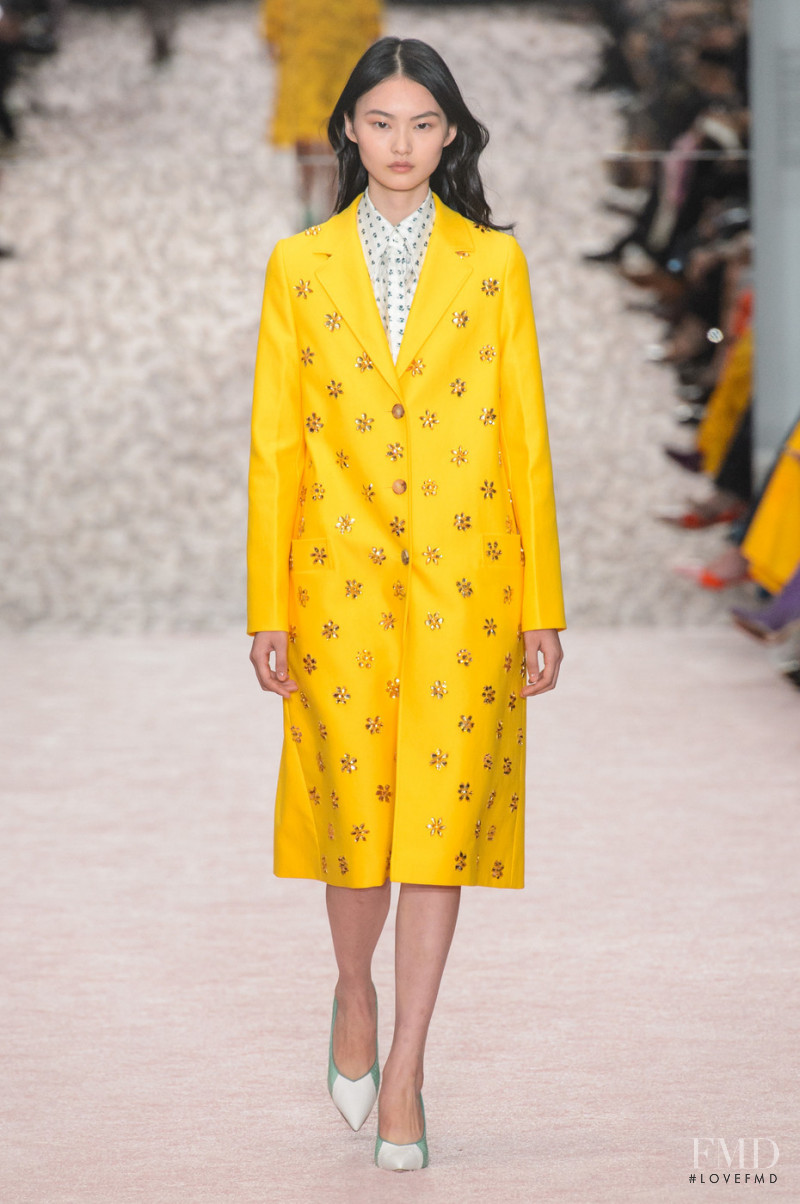 Cong He featured in  the Carolina Herrera fashion show for Spring/Summer 2019