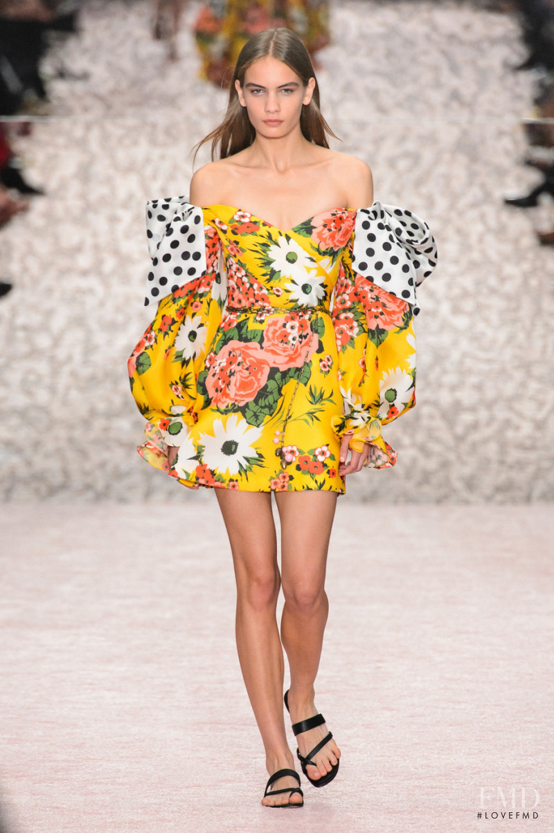 Nina Marker featured in  the Carolina Herrera fashion show for Spring/Summer 2019