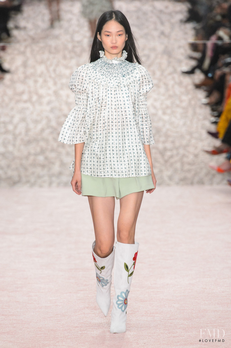Hyun Ji Shin featured in  the Carolina Herrera fashion show for Spring/Summer 2019