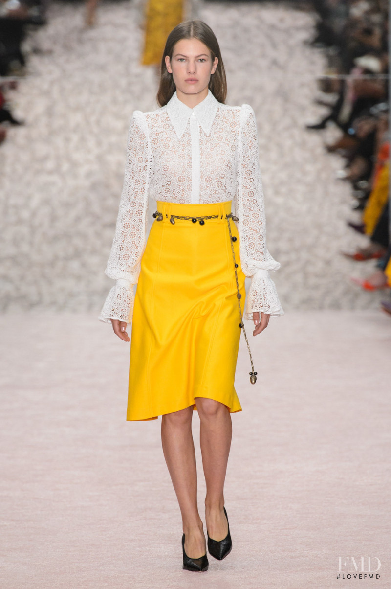 Roos Van Elk featured in  the Carolina Herrera fashion show for Spring/Summer 2019