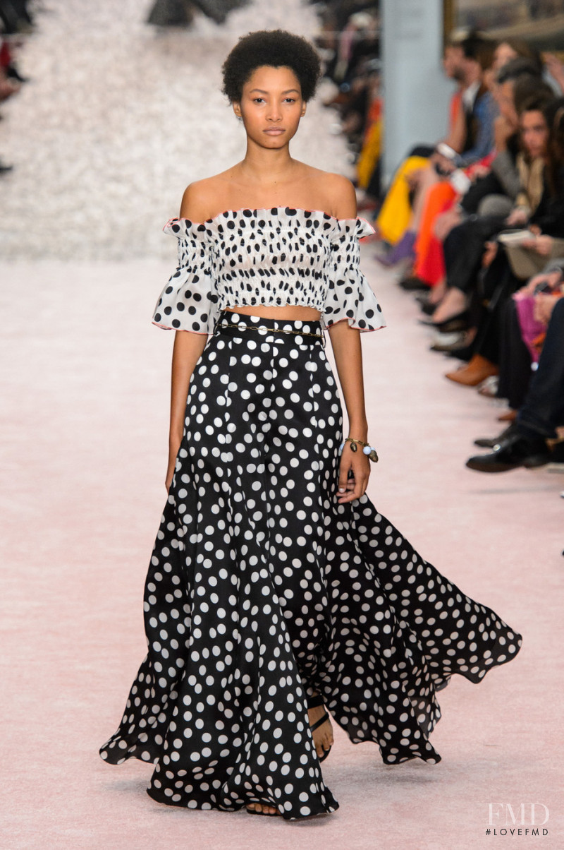 Lineisy Montero featured in  the Carolina Herrera fashion show for Spring/Summer 2019