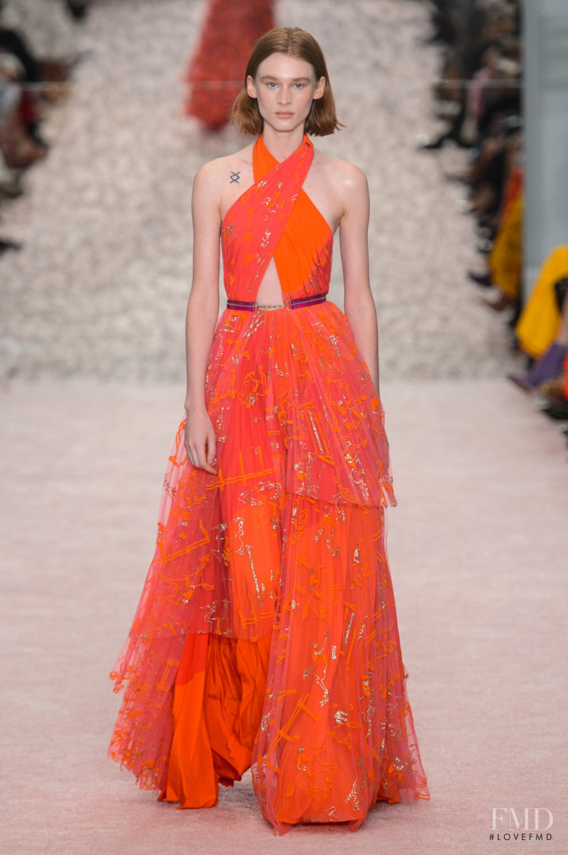 Kaila Wyatt featured in  the Carolina Herrera fashion show for Spring/Summer 2019