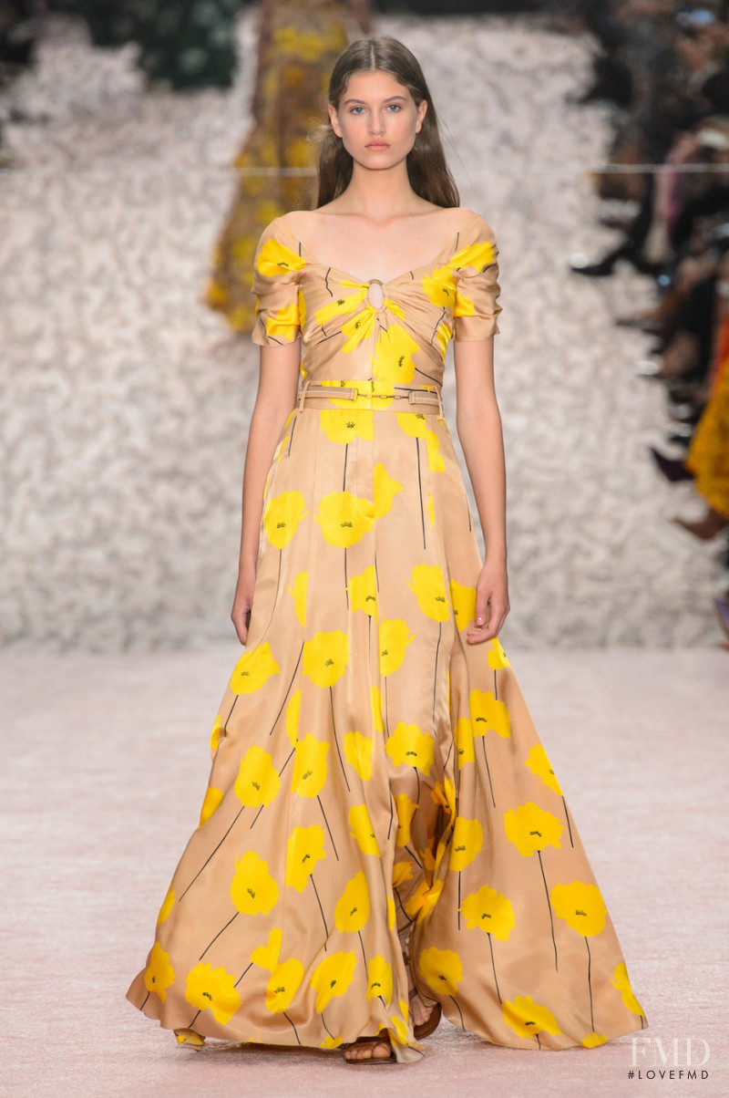 Altyn Simpson featured in  the Carolina Herrera fashion show for Spring/Summer 2019
