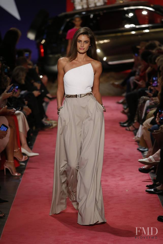 Taylor Hill featured in  the Brandon Maxwell fashion show for Spring/Summer 2019