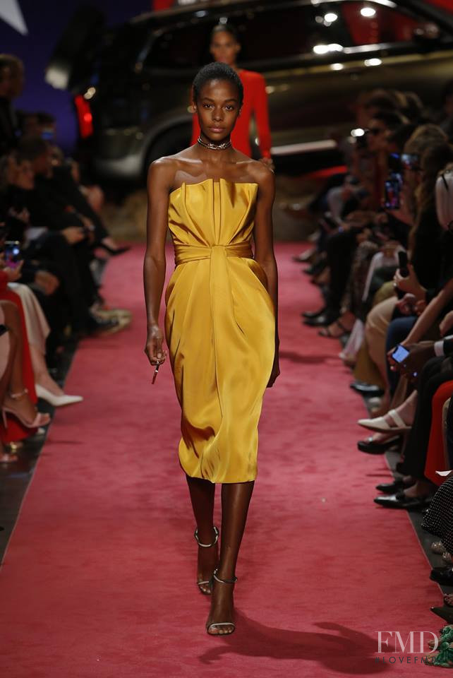Karly Loyce featured in  the Brandon Maxwell fashion show for Spring/Summer 2019