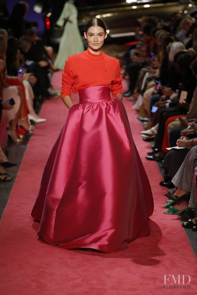 Grace Elizabeth featured in  the Brandon Maxwell fashion show for Spring/Summer 2019