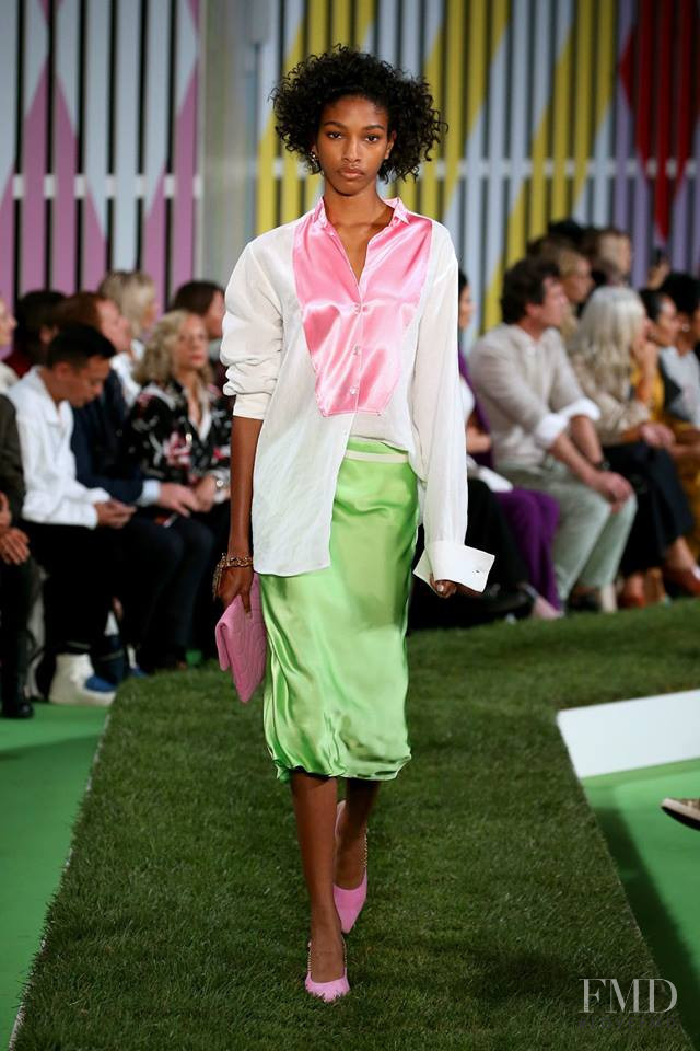 Naomi Chin Wing featured in  the Escada fashion show for Spring/Summer 2019