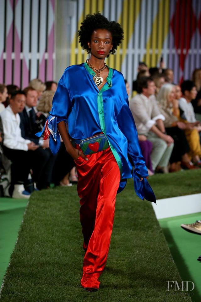 Imari Karanja featured in  the Escada fashion show for Spring/Summer 2019