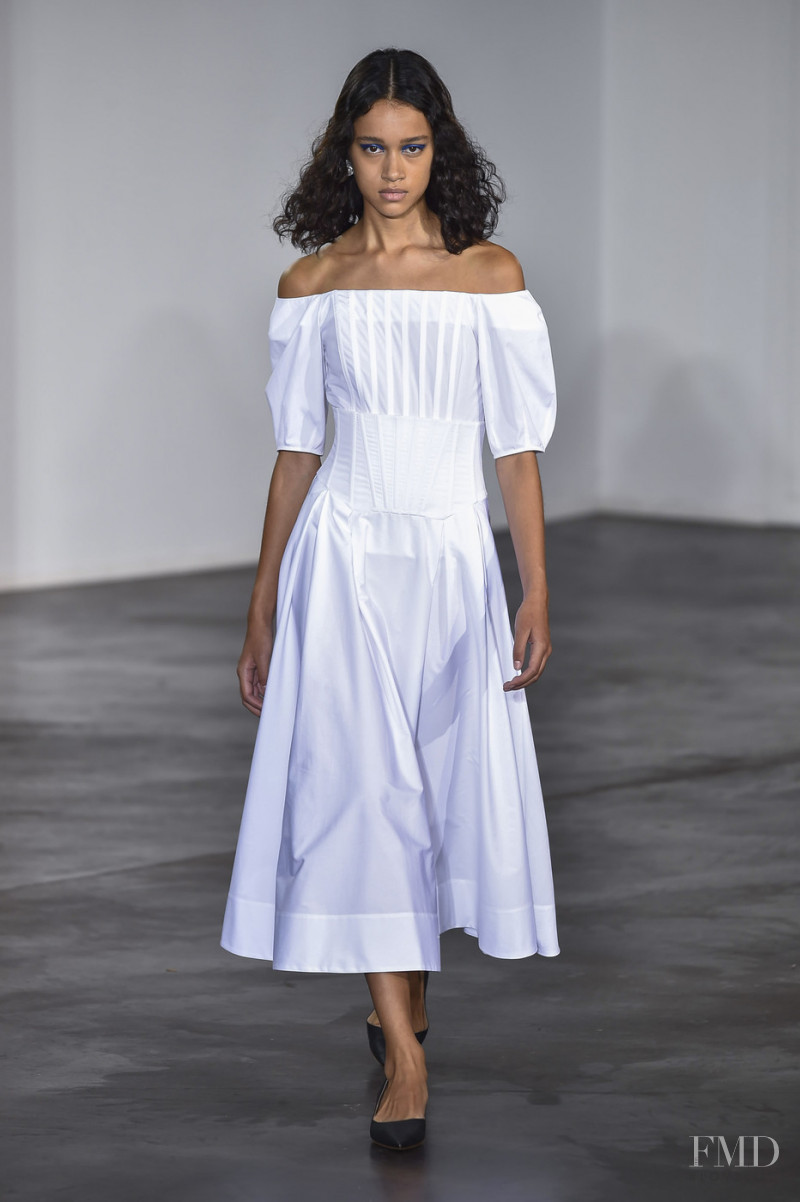 Mara Kasanpawiro featured in  the Gabriela Hearst fashion show for Spring/Summer 2019