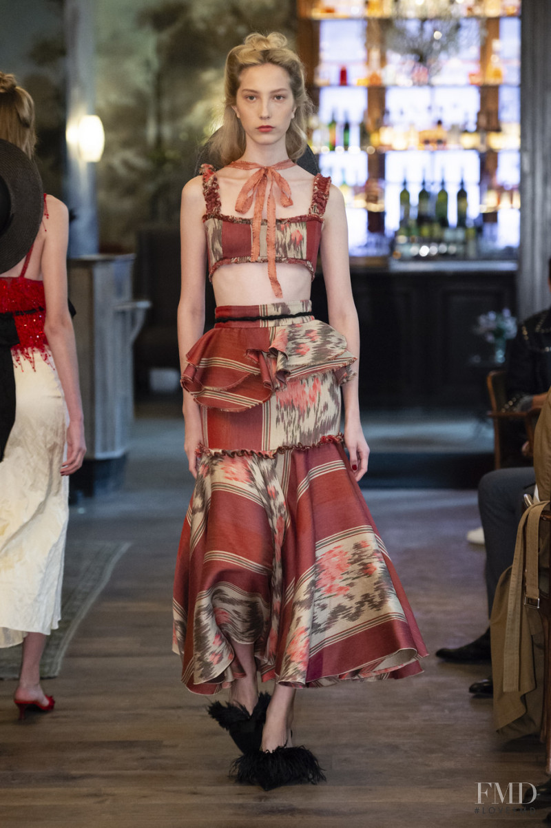 Sasha  Komarova featured in  the Brock Collection fashion show for Spring/Summer 2019