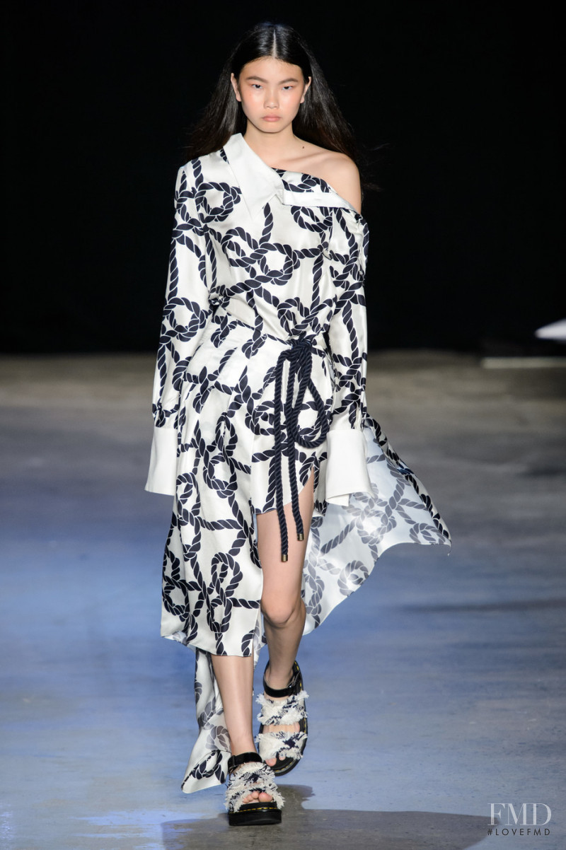 Sherry Shi featured in  the Monse fashion show for Spring/Summer 2019