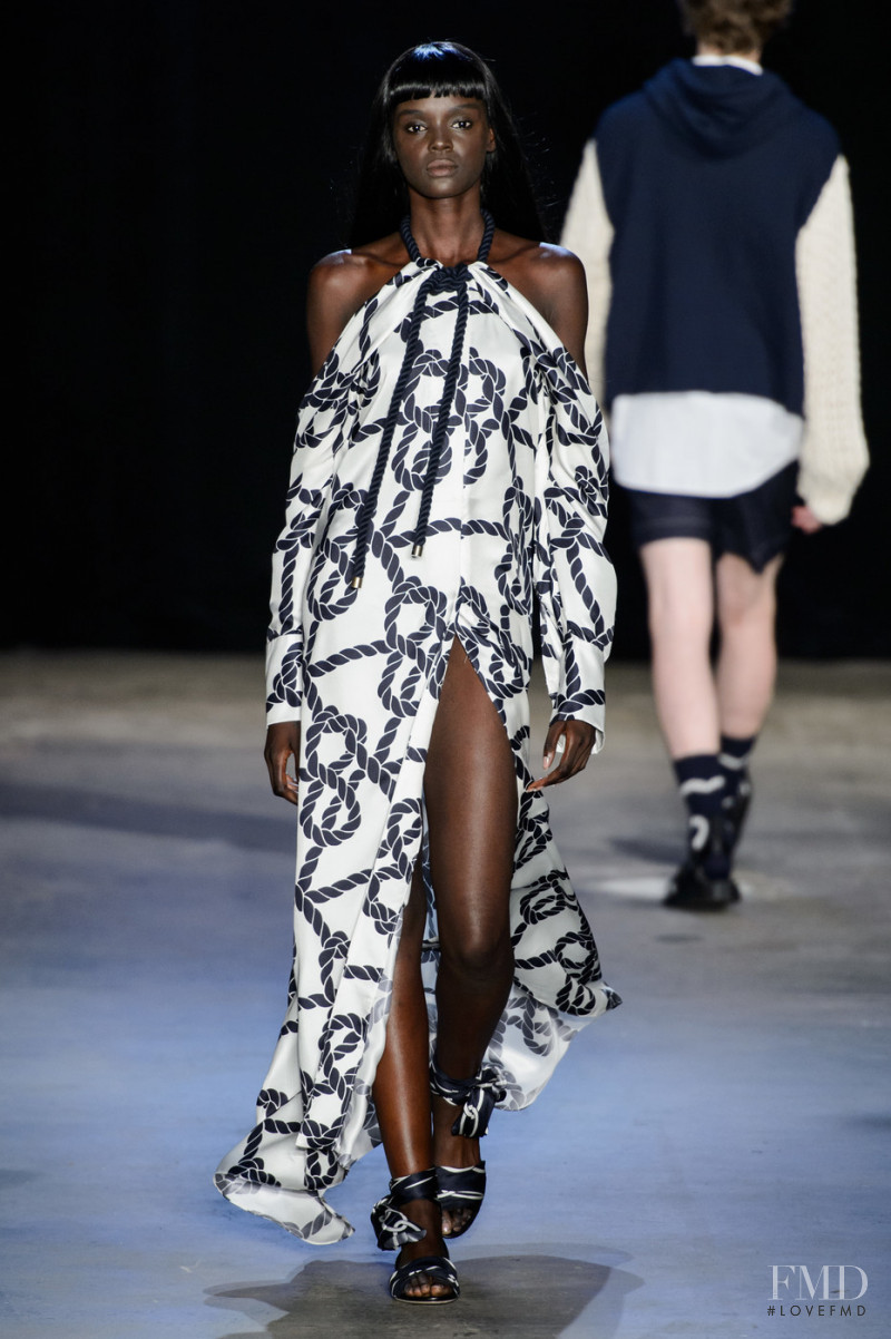 Duckie Thot featured in  the Monse fashion show for Spring/Summer 2019