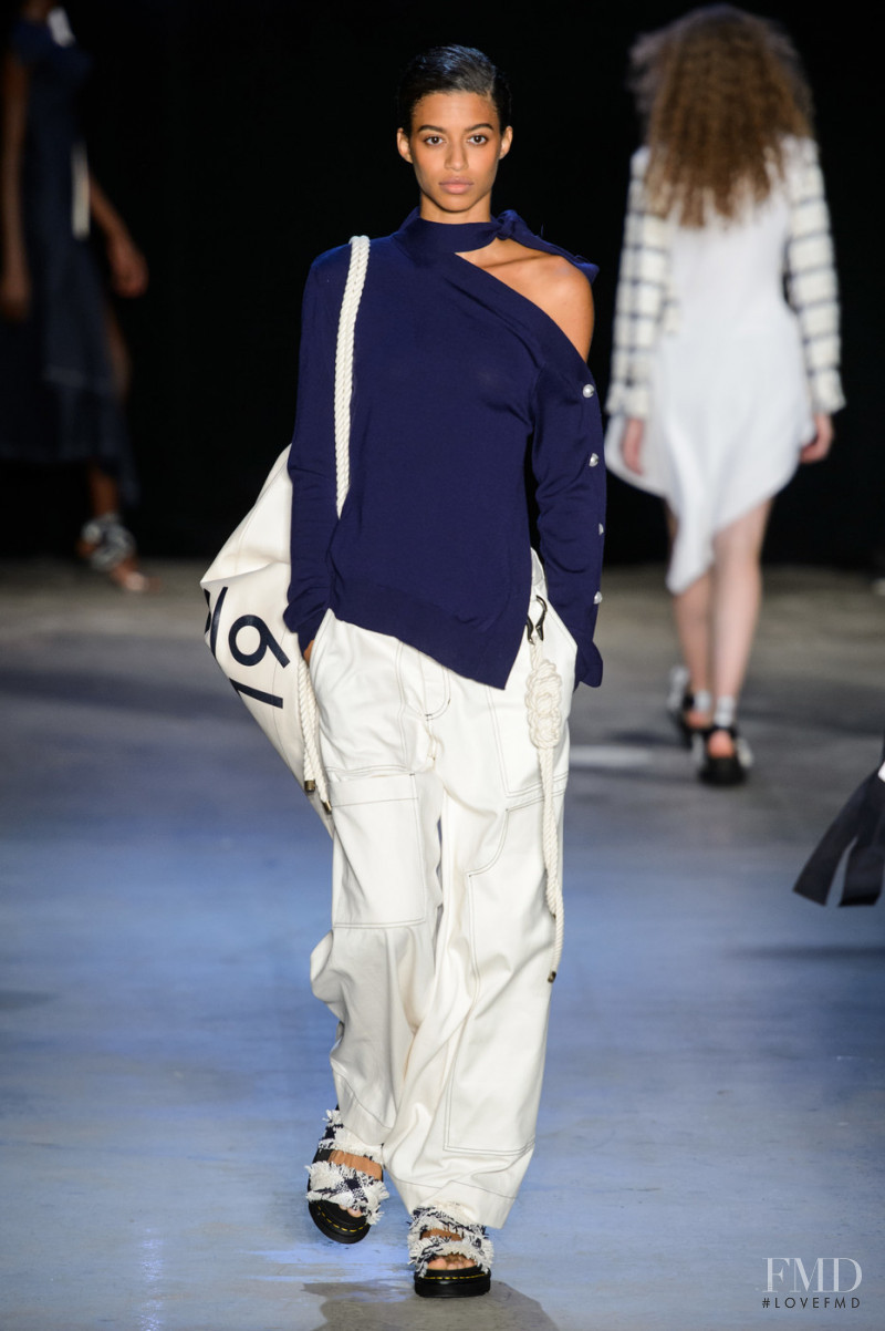 Jourdana Phillips featured in  the Monse fashion show for Spring/Summer 2019