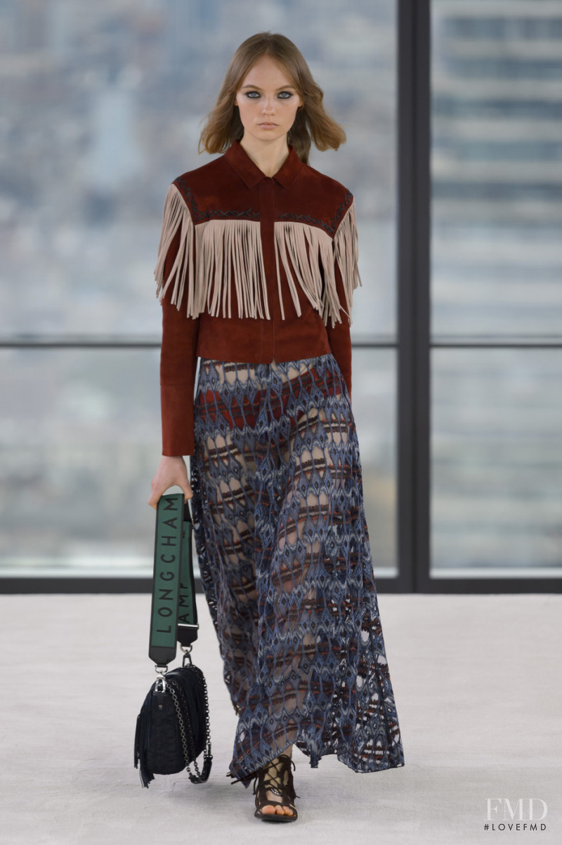 Fran Summers featured in  the Longchamp fashion show for Spring/Summer 2019