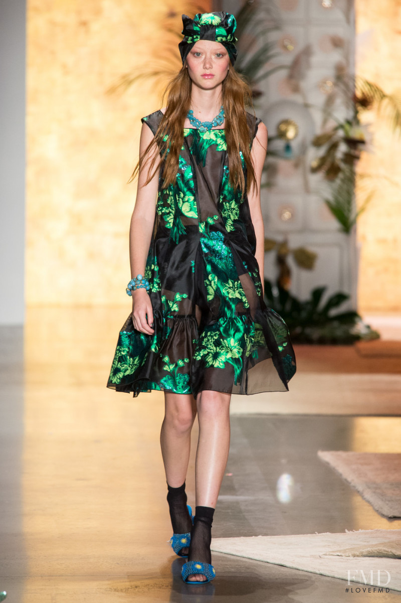 Sara Grace Wallerstedt featured in  the Anna Sui fashion show for Spring/Summer 2019