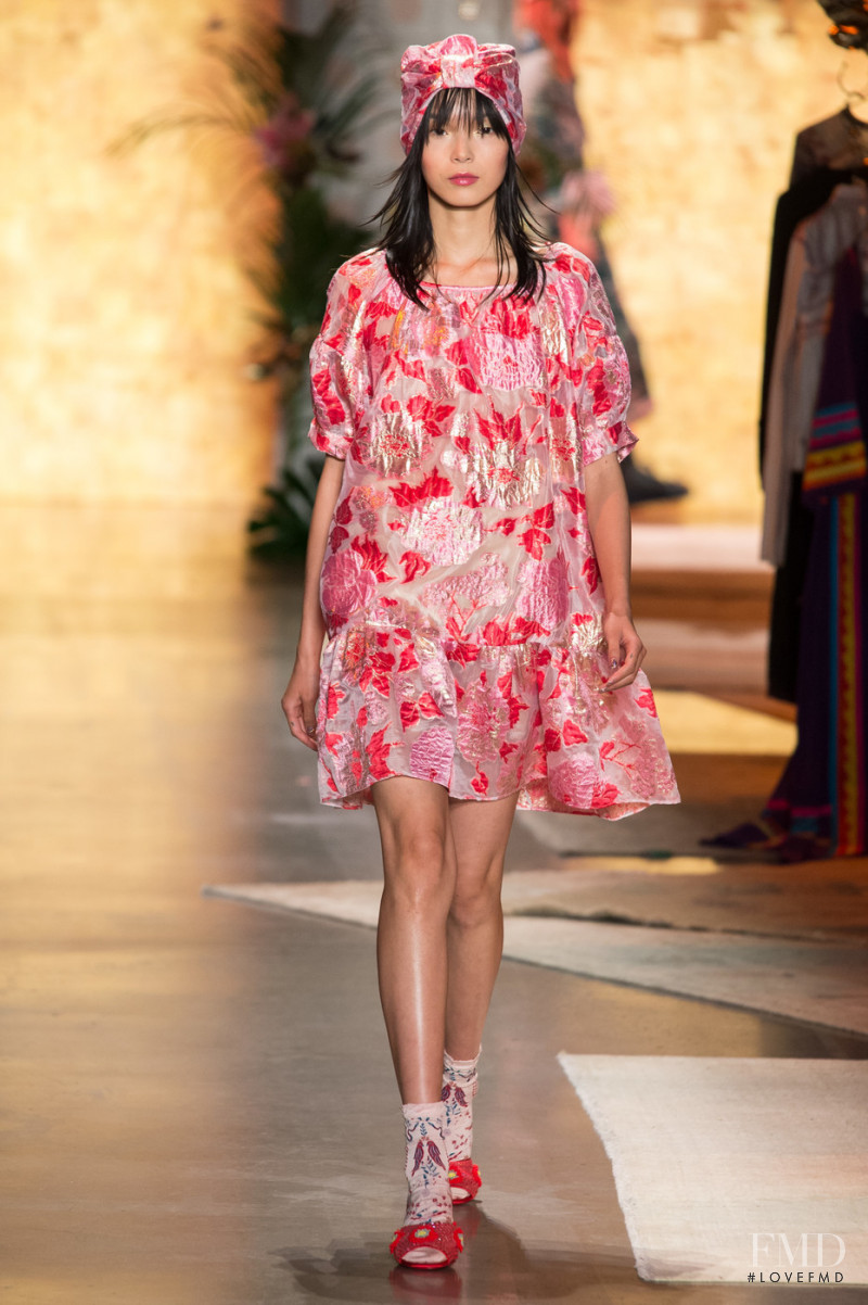 Xiao Wen Ju featured in  the Anna Sui fashion show for Spring/Summer 2019