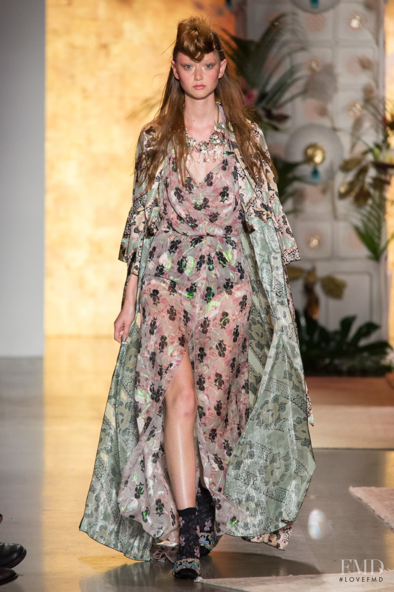 Sara Grace Wallerstedt featured in  the Anna Sui fashion show for Spring/Summer 2019