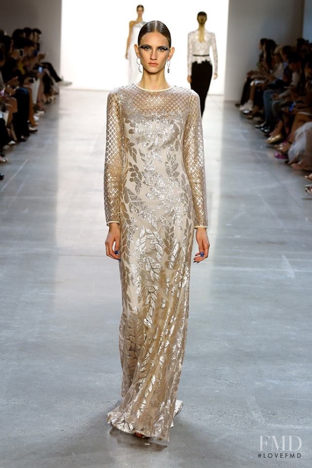 Sarah Berger featured in  the Tadashi Shoji fashion show for Spring/Summer 2019