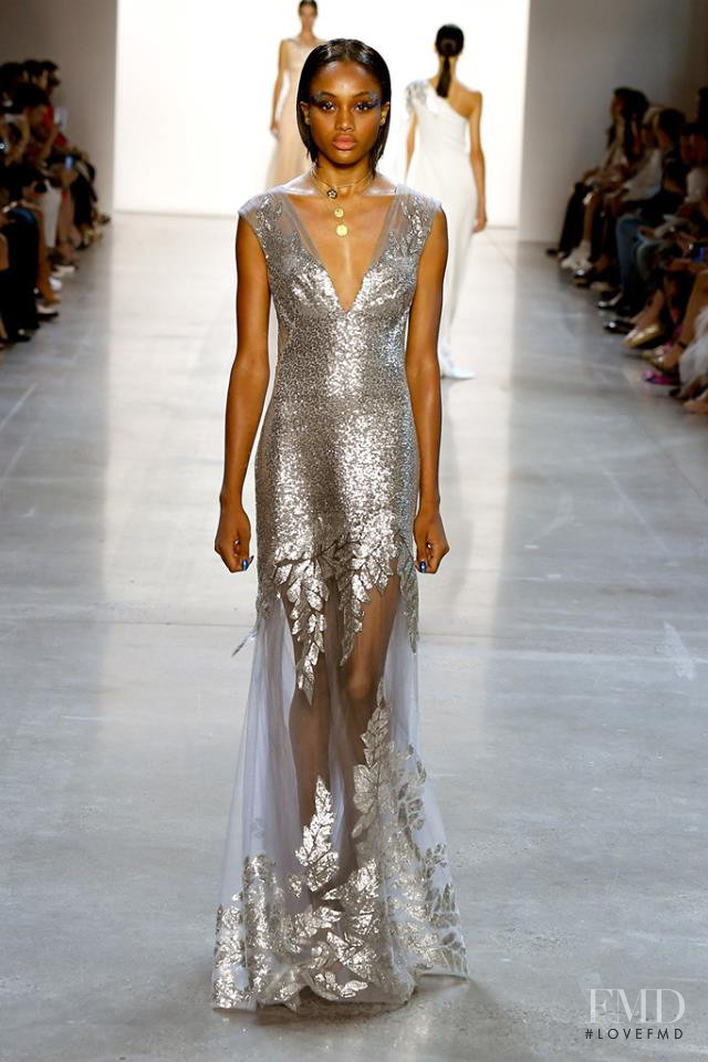 Christina Knight featured in  the Tadashi Shoji fashion show for Spring/Summer 2019