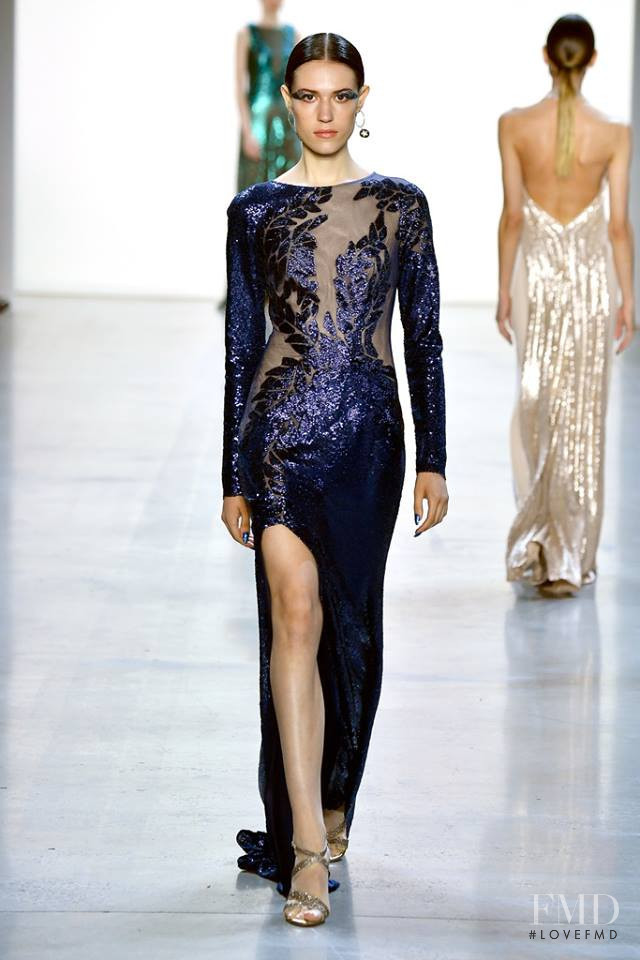 Emilli Cestari featured in  the Tadashi Shoji fashion show for Spring/Summer 2019