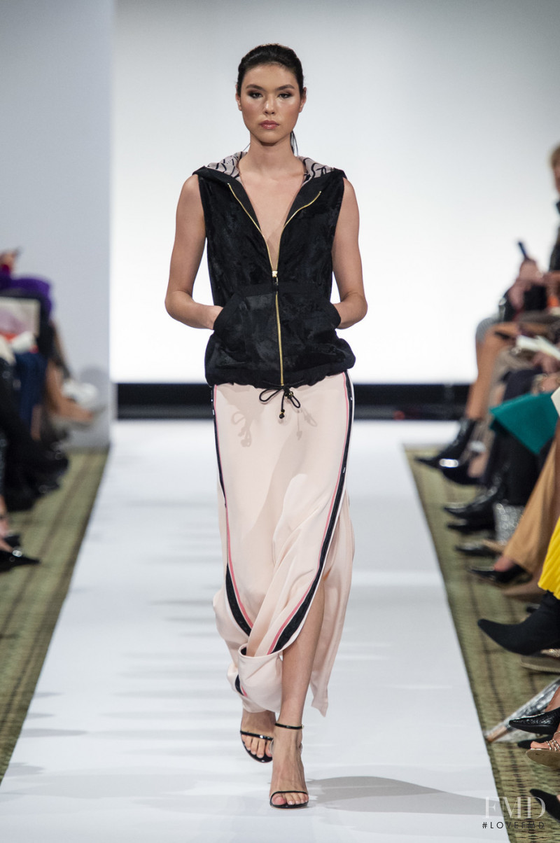 Angelica Erthal featured in  the Dennis Basso fashion show for Spring/Summer 2019