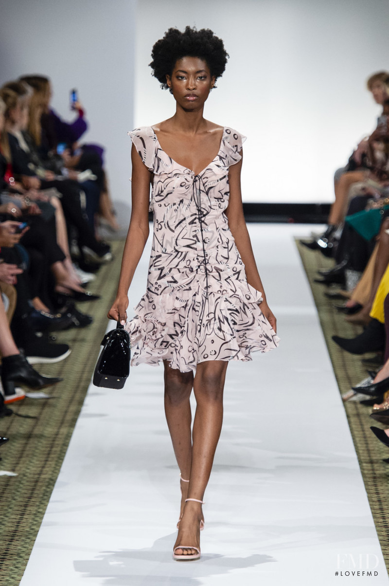 Makala Johnson featured in  the Dennis Basso fashion show for Spring/Summer 2019