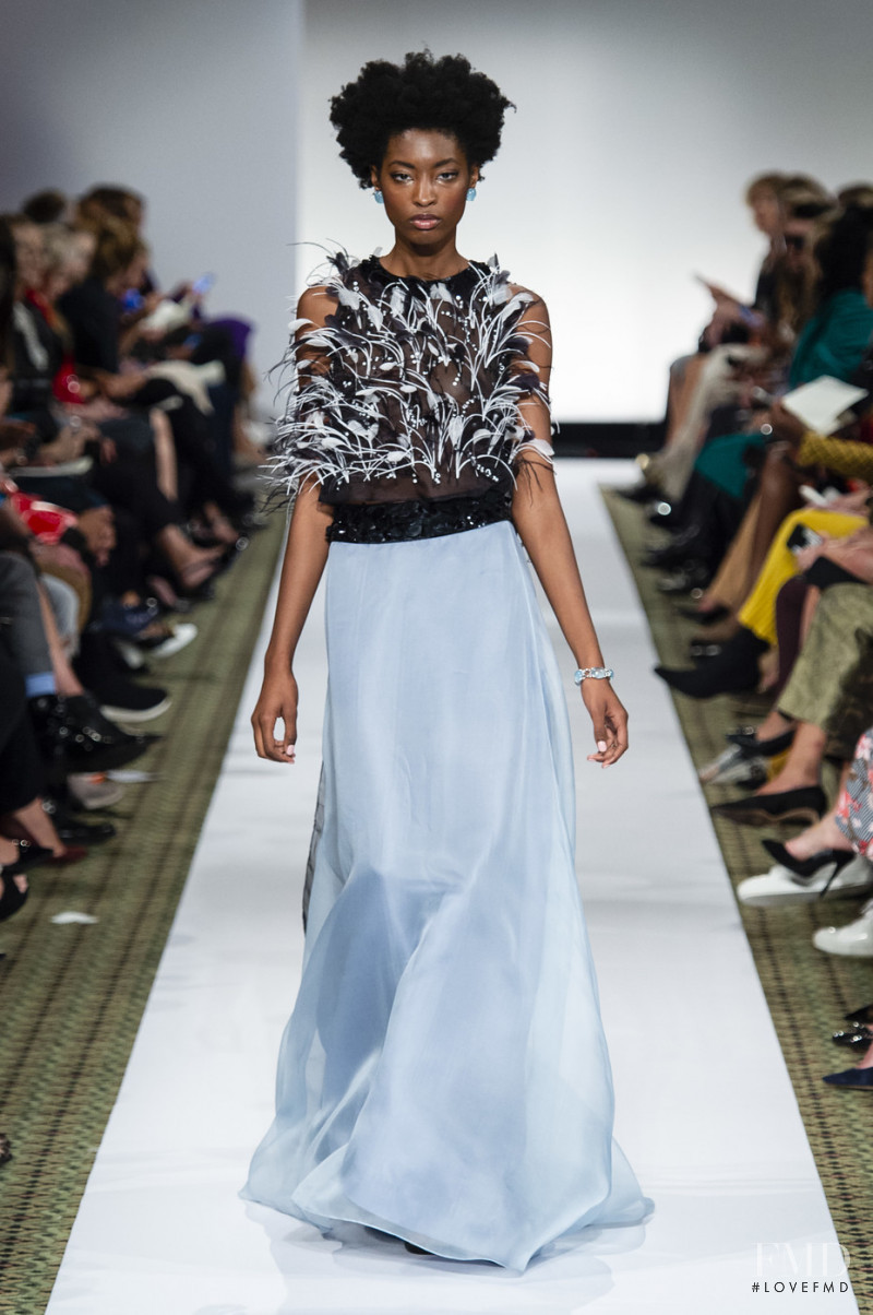 Makala Johnson featured in  the Dennis Basso fashion show for Spring/Summer 2019