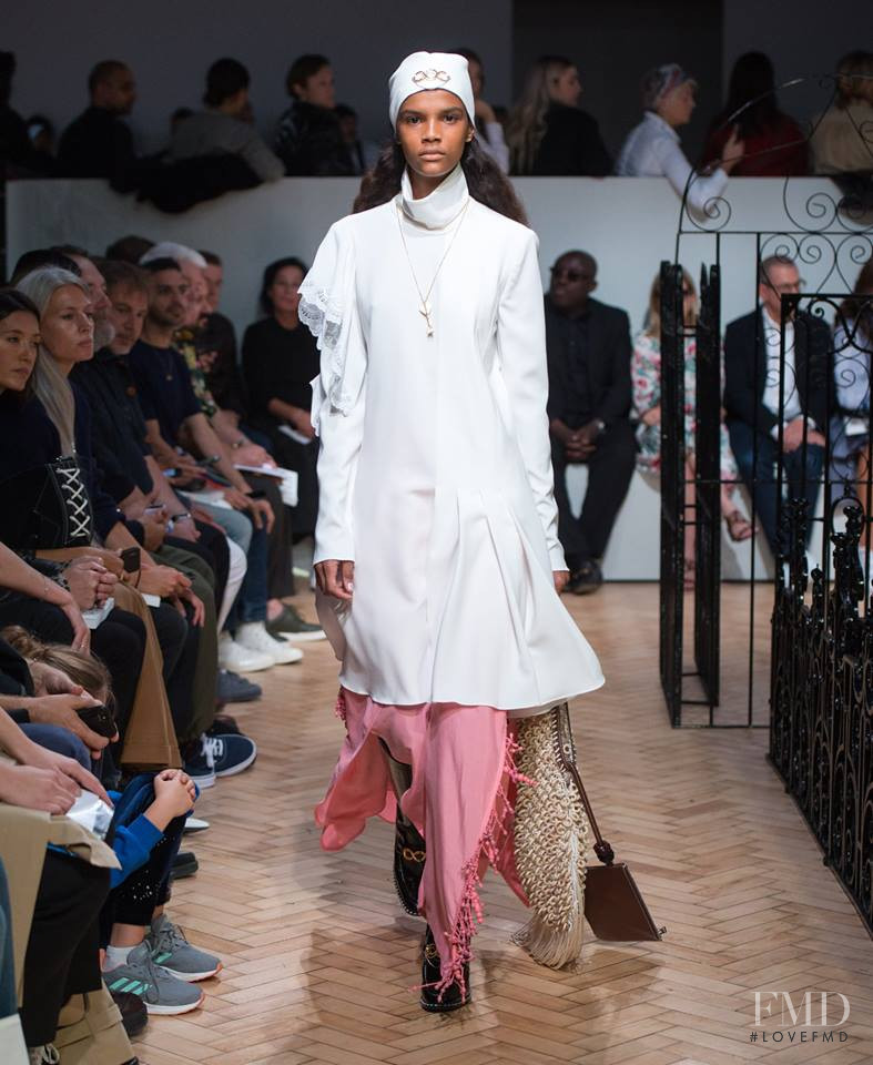 Natalia Montero featured in  the J.W. Anderson fashion show for Spring/Summer 2019