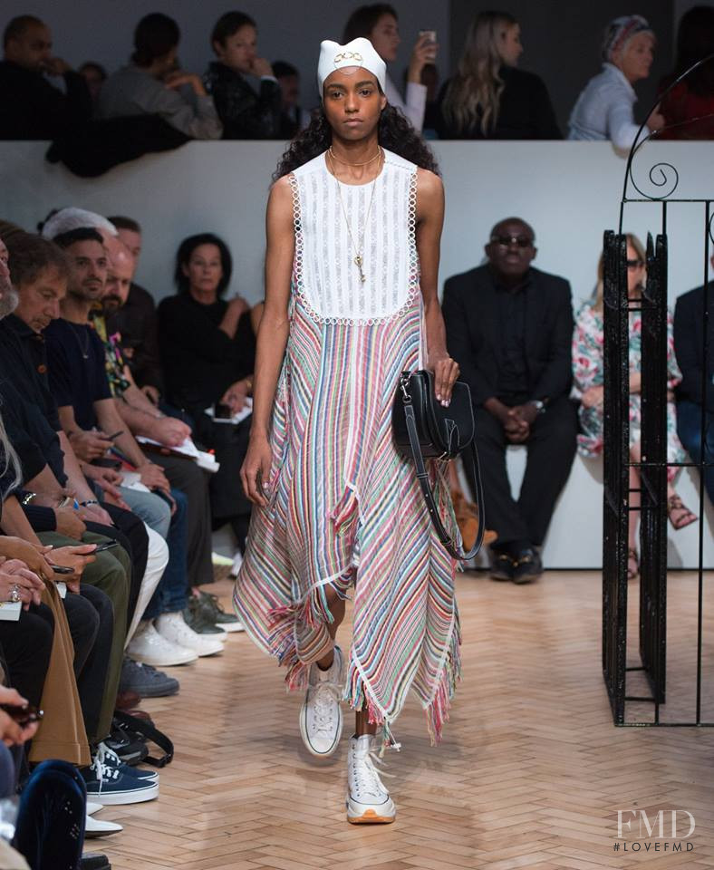 Carmen Amare featured in  the J.W. Anderson fashion show for Spring/Summer 2019