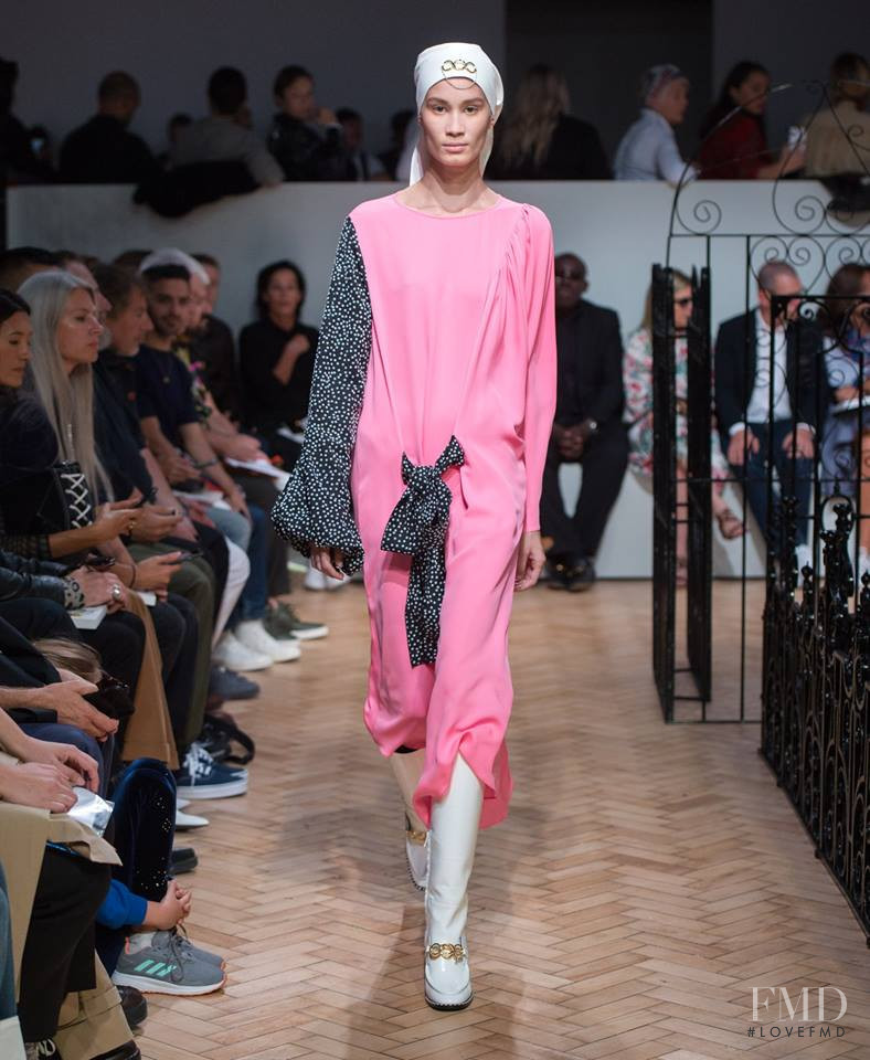 Katia Andre featured in  the J.W. Anderson fashion show for Spring/Summer 2019