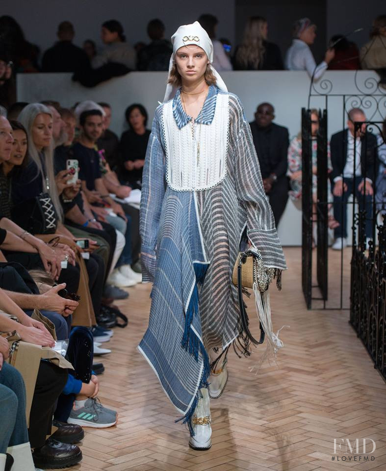 Giselle Norman featured in  the J.W. Anderson fashion show for Spring/Summer 2019