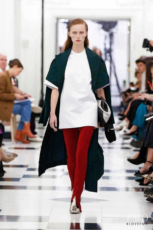 Rianne Van Rompaey featured in  the Victoria Beckham fashion show for Spring/Summer 2019