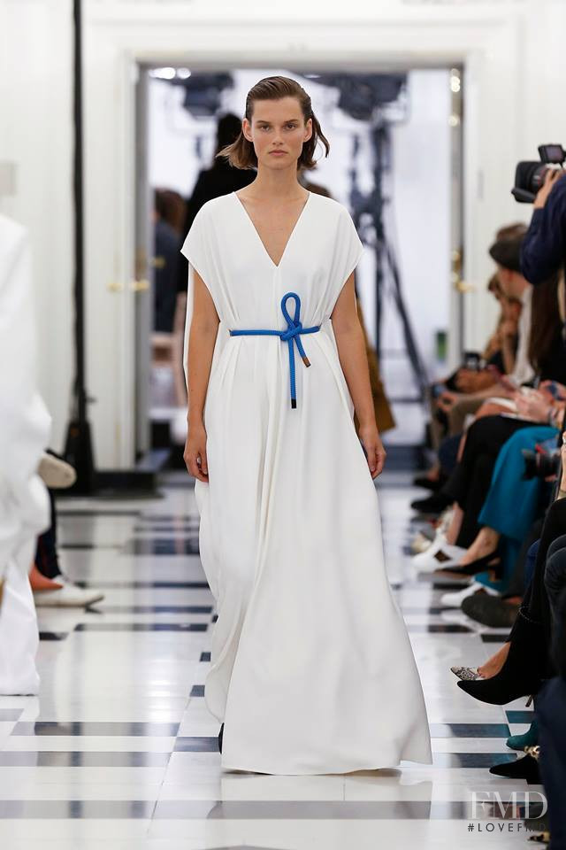 Giedre Dukauskaite featured in  the Victoria Beckham fashion show for Spring/Summer 2019