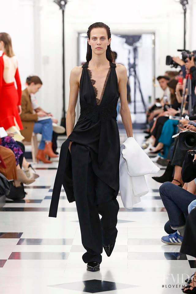Aymeline Valade featured in  the Victoria Beckham fashion show for Spring/Summer 2019