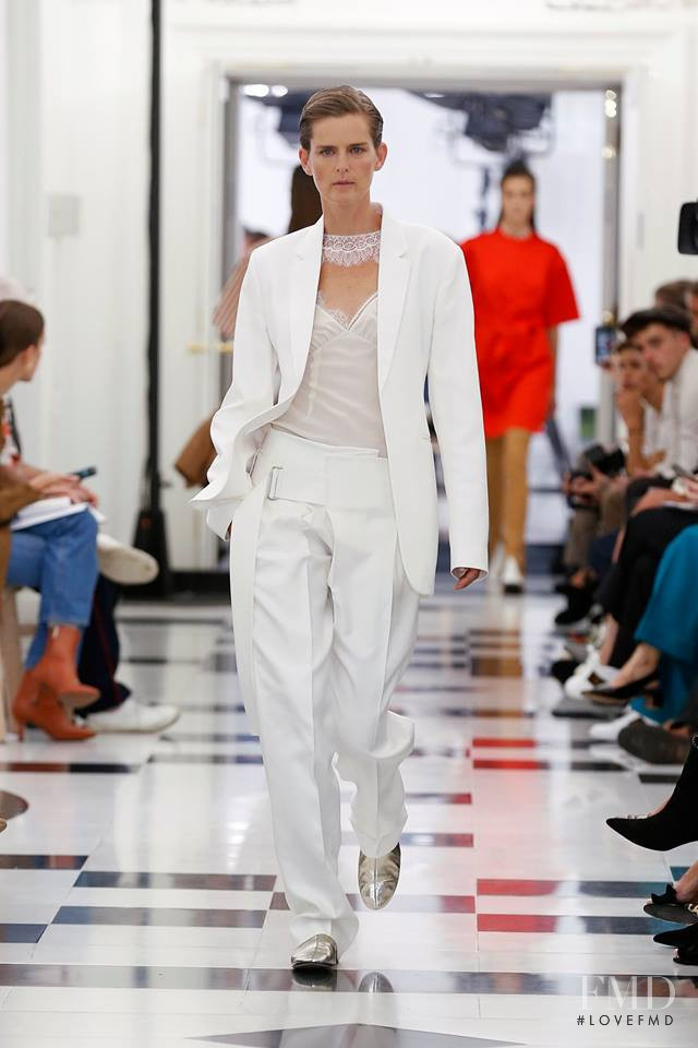 Stella Tennant featured in  the Victoria Beckham fashion show for Spring/Summer 2019