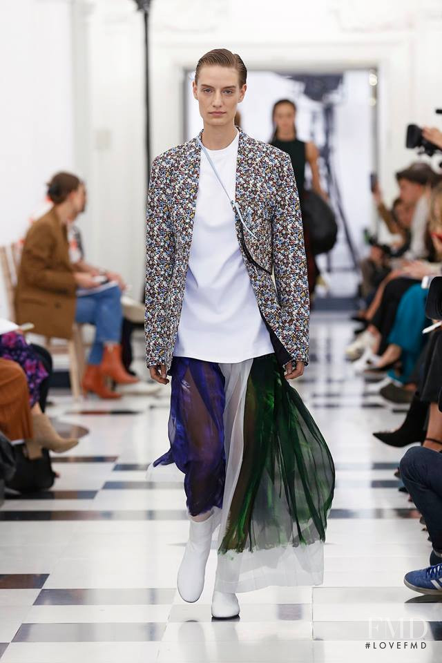 Veronika Kunz featured in  the Victoria Beckham fashion show for Spring/Summer 2019