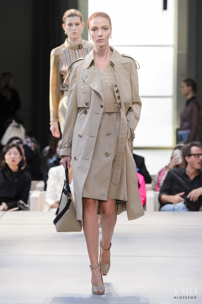 Mariacarla Boscono featured in  the Burberry fashion show for Spring/Summer 2019