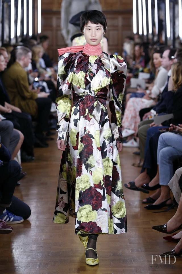 He Jing featured in  the Erdem fashion show for Spring/Summer 2019