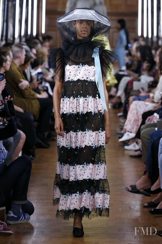 Alyssa Traore featured in  the Erdem fashion show for Spring/Summer 2019