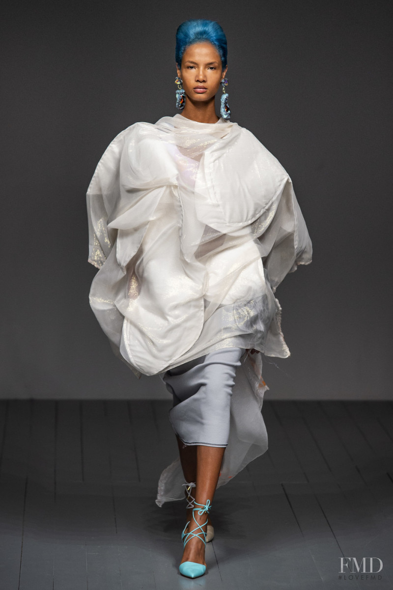 Ariela Soares featured in  the Matty Bovan fashion show for Spring/Summer 2019