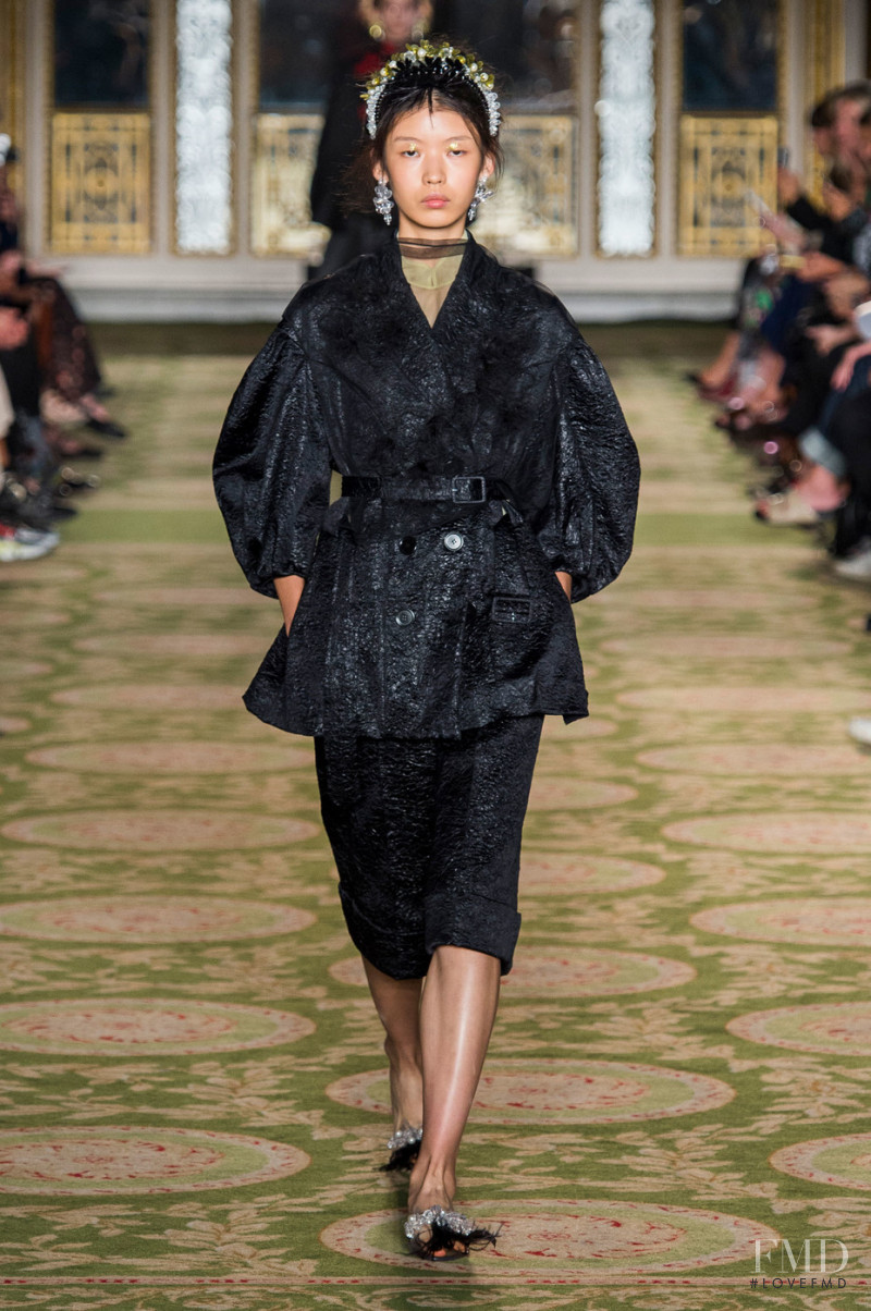 Tang He featured in  the Simone Rocha fashion show for Spring/Summer 2019