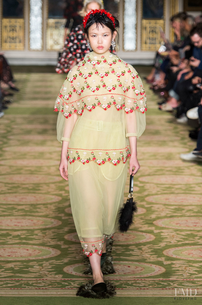 Xie Chaoyu featured in  the Simone Rocha fashion show for Spring/Summer 2019