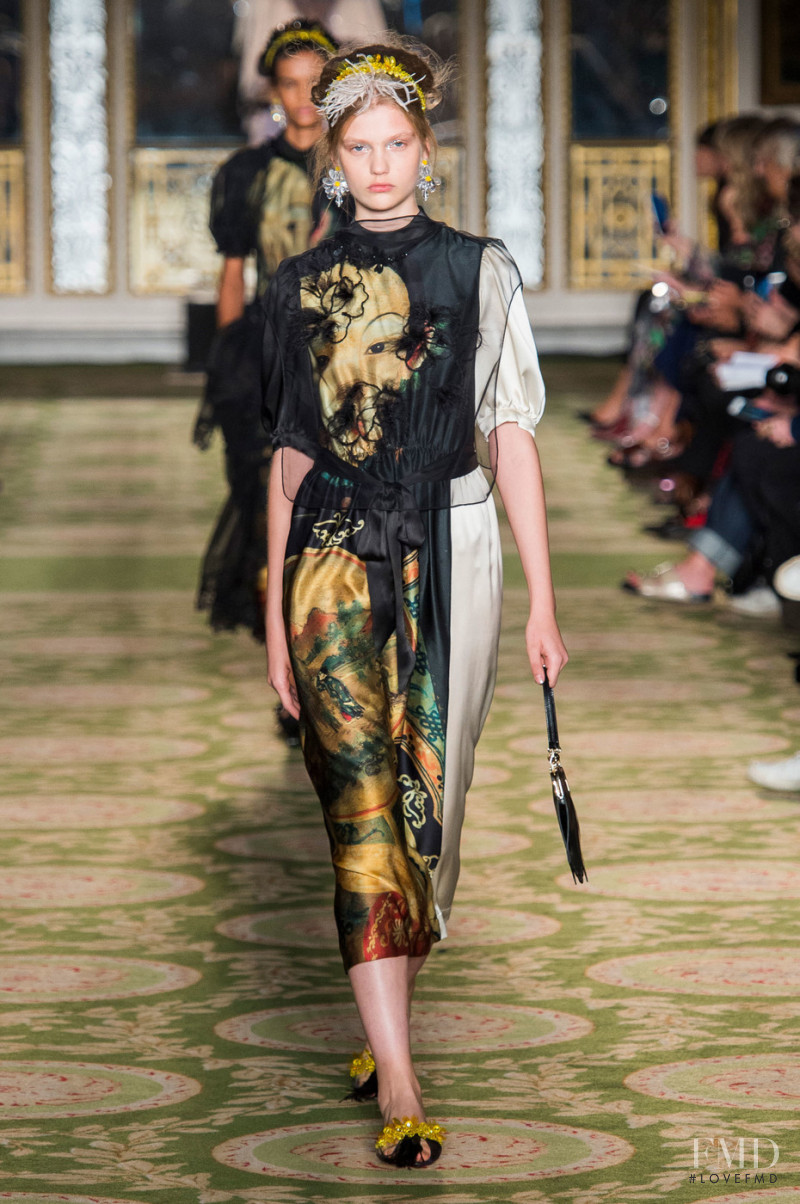 Viktoriia Gerasimova featured in  the Simone Rocha fashion show for Spring/Summer 2019