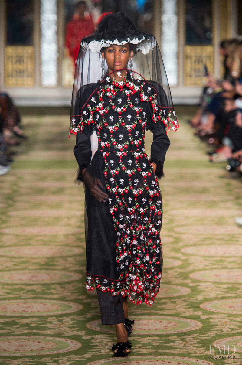 Blesnya Minher featured in  the Simone Rocha fashion show for Spring/Summer 2019