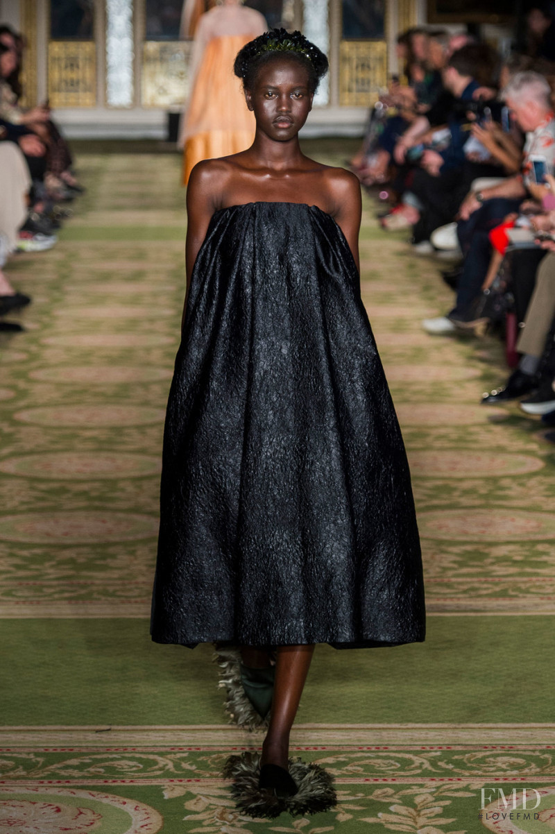 Adut Akech Bior featured in  the Simone Rocha fashion show for Spring/Summer 2019